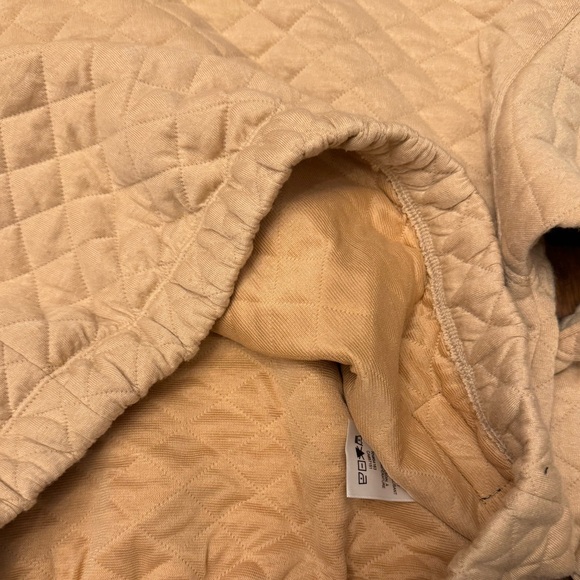 Calvin Klein Performance Women's Quilted Funnel Neck Pullover Tan - Picture 3 of 4